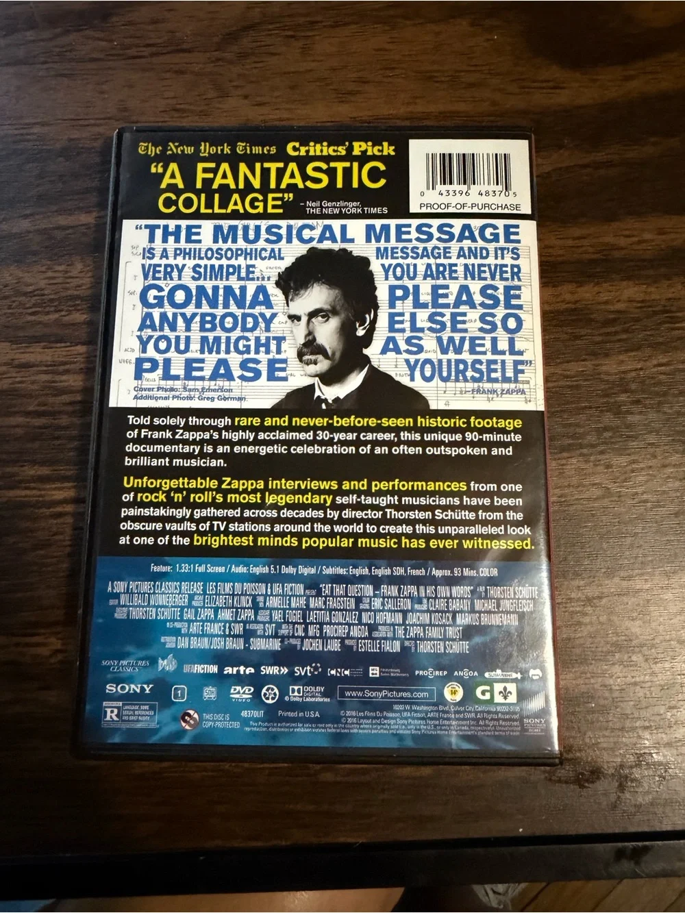 Sony Eat That Question Frank Zappa DVD — Pink Green Blue Orange Pop-Art Cover